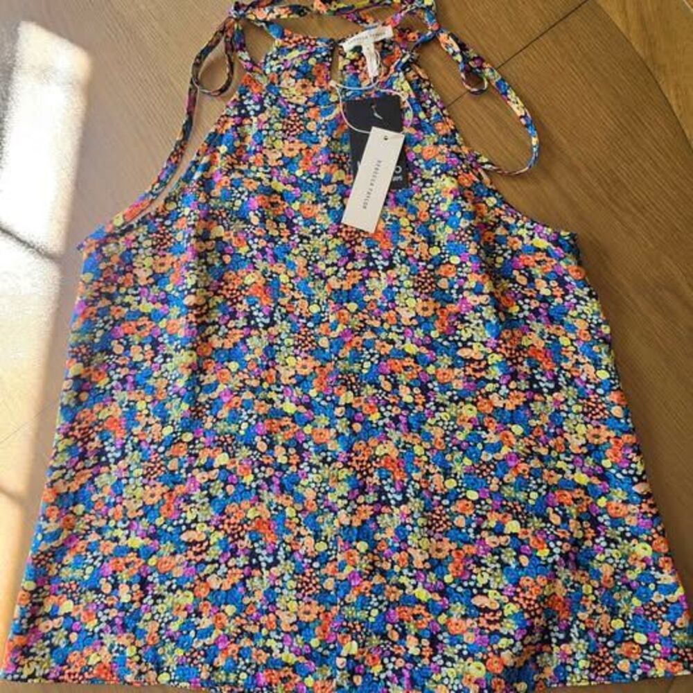 New Rebecca Taylor Silk Confetti Floral Top - Retail $225